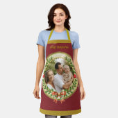 Gepersonaliseerd Afbeelding Lijst en Kerstkrans Schort (Gedragen)
