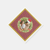 Gepersonaliseerd Afbeelding Lijst en Kerstkrans Servet (Hoek)