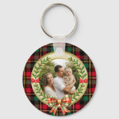 Gepersonaliseerd Afbeelding Lijst en Kerstkrans Sleutelhanger (Voorkant)