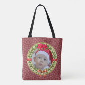 Gepersonaliseerd Afbeelding Lijst en Kerstkrans Tote Bag (Achterkant)