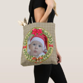 Gepersonaliseerd Afbeelding Lijst en Kerstkrans Tote Bag (Dichtbij)