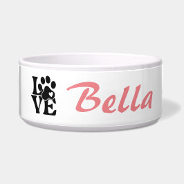 Gepersonaliseerd Afbeelding Love you Pet Pawprint Voerbakje