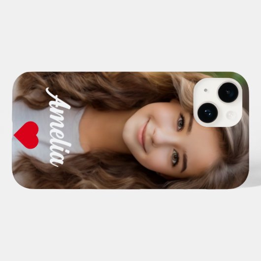 Gepersonaliseerd afbeelding modern script Naam lie Case-Mate iPhone Case (Achterkant (horizontaal))