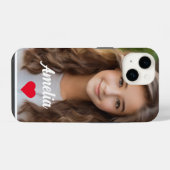 Gepersonaliseerd afbeelding modern script Naam lie iPhone Hoesje (Achterkant horizontaal)