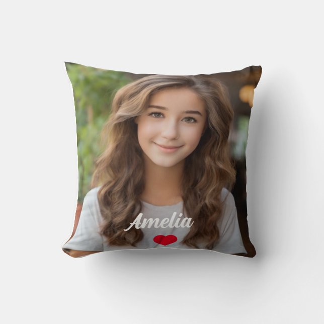 Gepersonaliseerd afbeelding modern script Naam lie Kussen (Voorkant)