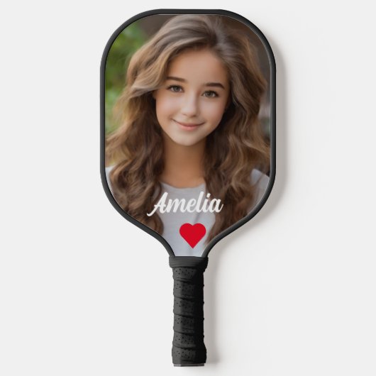 Gepersonaliseerd afbeelding modern script Naam lie Pickleball Paddle (Voorkant)