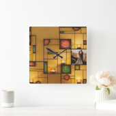 Gepersonaliseerd Afbeelding Multicolour Art Deco D Vierkante Klok (Huis)