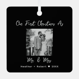 Gepersonaliseerd Afbeelding Onze eerste kerst Getr Metalen Ornament