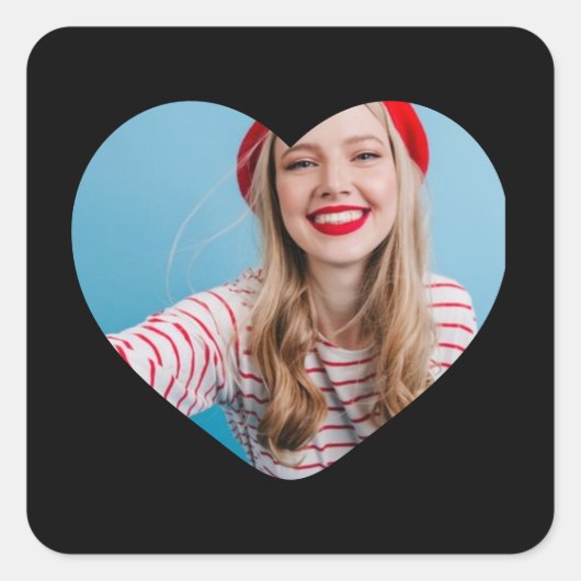Gepersonaliseerd afbeelding sticker hart (Voorkant)