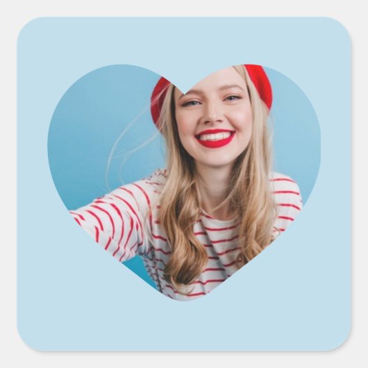 Gepersonaliseerd afbeelding sticker hart (Voorkant)