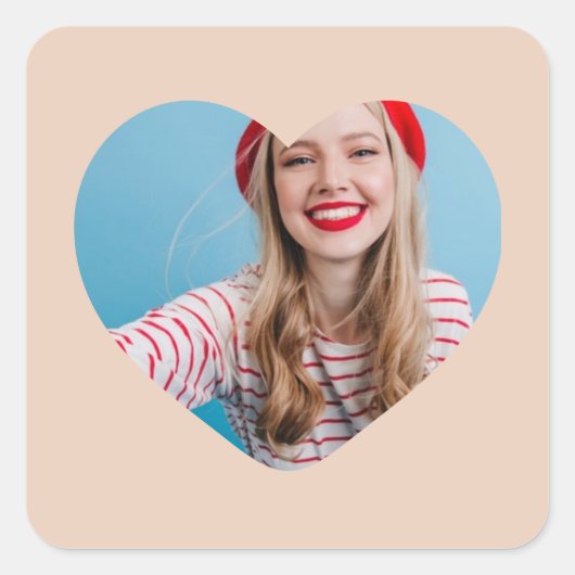 Gepersonaliseerd afbeelding sticker hart (Voorkant)