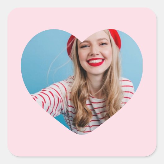 Gepersonaliseerd afbeelding sticker hart (Voorkant)