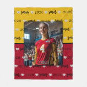 Gepersonaliseerd Afbeelding Volleybal Senior Afstu Fleece Deken (Voorkant)