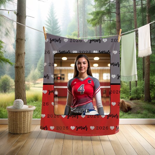 Gepersonaliseerd Afbeelding Volleybal Senior Afstu Fleece Deken