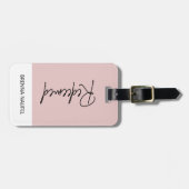 Gepersonaliseerd afgelost Blush roze Christelijk g Bagagelabel (Voorkant horizontaal)