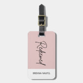 Gepersonaliseerd afgelost Blush roze Christelijk g Bagagelabel (Voorkant verticaal)