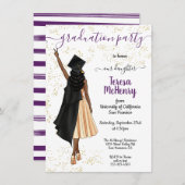 Gepersonaliseerd Afrikaans-Amerikaans Afstuderen I Kaart (Voorkant / Achterkant)