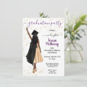 Gepersonaliseerd Afrikaans-Amerikaans Afstuderen I Kaart (Staand voorkant)