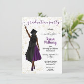 Gepersonaliseerd Afrikaans-Amerikaans Afstuderen v Kaart (Staand voorkant)