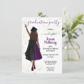 Gepersonaliseerd Afrikaans-Amerikaans Afstuderen v Kaart (Staand voorkant)