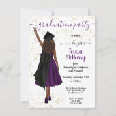 Gepersonaliseerd Afrikaans-Amerikaans Afstuderen v Kaart (Voorkant)