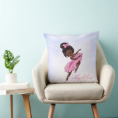 Gepersonaliseerd Afrikaans-Amerikaanse Ballerina B Kussen (Stoel)