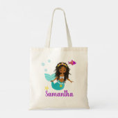 Gepersonaliseerd Afrikaans-Amerikaanse Zeemeermin  Tote Bag (Achterkant)