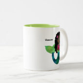 Gepersonaliseerd Afrikaans-Amerikaanse Zeemeermin  Tweekleurige Koffiemok (Voorkant rechts)