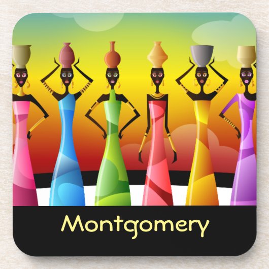 Gepersonaliseerd Afrikaanse vrouwen met aardewerk Drankjes Onderzetter (Voorkant)