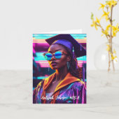 Gepersonaliseerd Afro-Amerikaanse vrouw Afstuderen Kaart (Gele Bloem)
