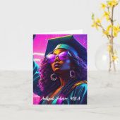 Gepersonaliseerd Afro-Amerikaanse vrouw Afstuderen Kaart (Gele Bloem)