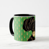 Gepersonaliseerd Afro-Amerikaanse vrouw Green Blac Mok (Voorkant links)