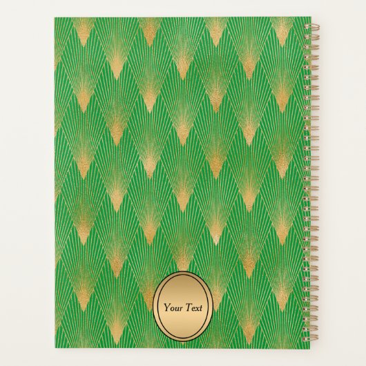 Gepersonaliseerd Afro-Amerikaanse vrouw Green Blac Planner (Achterkant)
