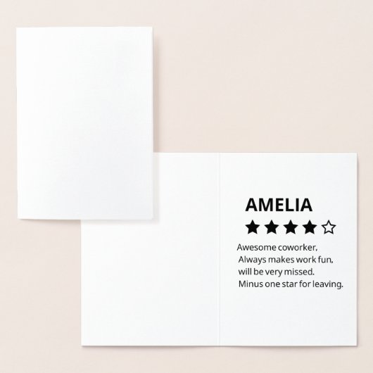 Gepersonaliseerd afscheidscadeau - Grappige 4-ster Folie Kaarten (Display)