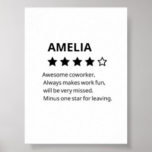 Gepersonaliseerd afscheidscadeau - Grappige 4-ster Poster