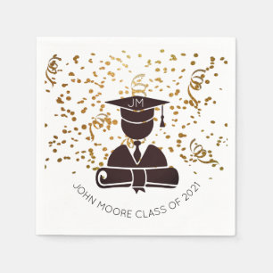 Gepersonaliseerd Afstudeerder Silhouette Diploma C Servet