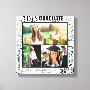 Gepersonaliseerd Afstuderen 2015 Foto collage Canvas Afdruk