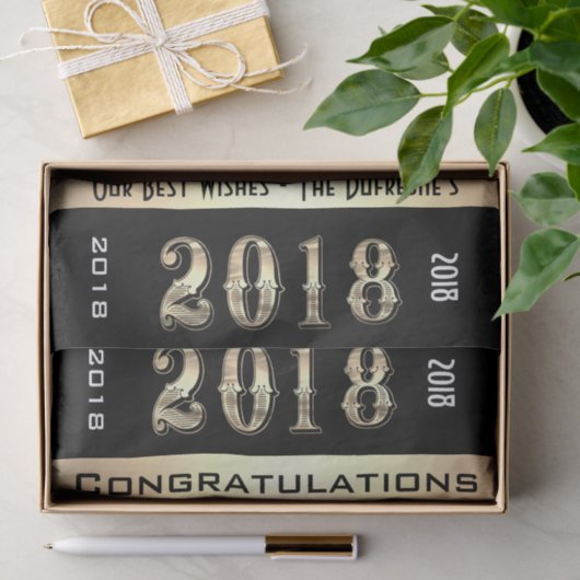 Gepersonaliseerd Afstuderen 2018 met uw familienaa Tissuepapier (Geschenk)