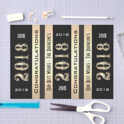 Gepersonaliseerd Afstuderen 2018 met uw familienaa Tissuepapier (Craft)