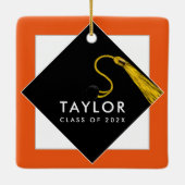 Gepersonaliseerd Afstuderen 2025 Gift Metal Orname Keramisch Ornament (Achterkant)