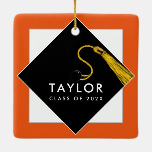 Gepersonaliseerd Afstuderen 2025 Gift Metal Orname Keramisch Ornament (Achterkant)