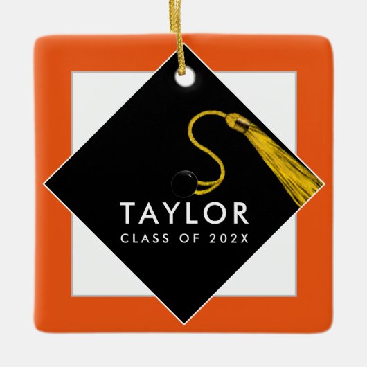 Gepersonaliseerd Afstuderen 2025 Gift Metal Orname Keramisch Ornament (Voorkant)
