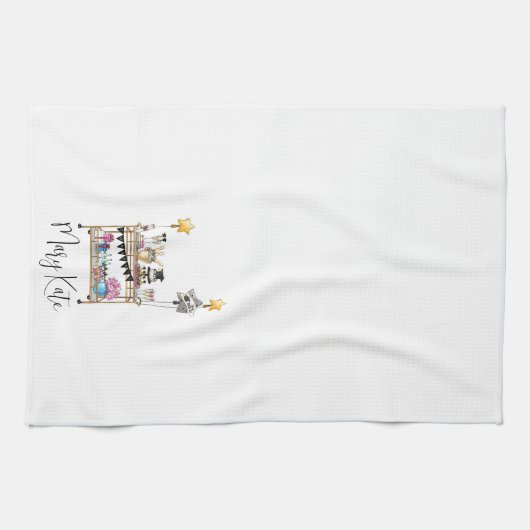 Gepersonaliseerd Afstuderen Bar Winkelwagen Casual Theedoek (Horizontaal)