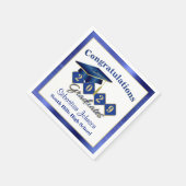 Gepersonaliseerd Afstuderen blauw & goud Servet (Hoek)