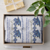 Gepersonaliseerd Afstuderen blauw & goud Tissuepapier (Geschenk)