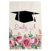 Gepersonaliseerd Afstuderen bloemontwerp Medium Cadeauzakje (Achterkant)