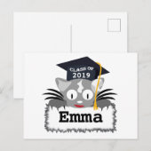 Gepersonaliseerd Afstuderen Briefkaart. Cute Kat F Briefkaart (Voorkant / Achterkant)