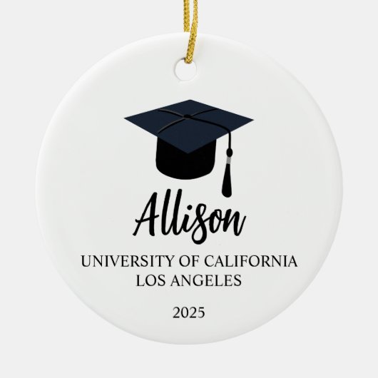 Gepersonaliseerd Afstuderen cadeau, Afstuderen Orn Keramisch Ornament (Voorkant)