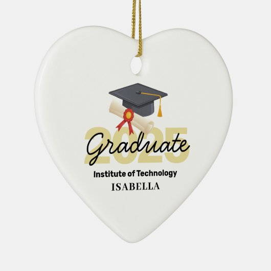 Gepersonaliseerd Afstuderen cadeau - Klasse van 20 Keramisch Ornament (Rechts)