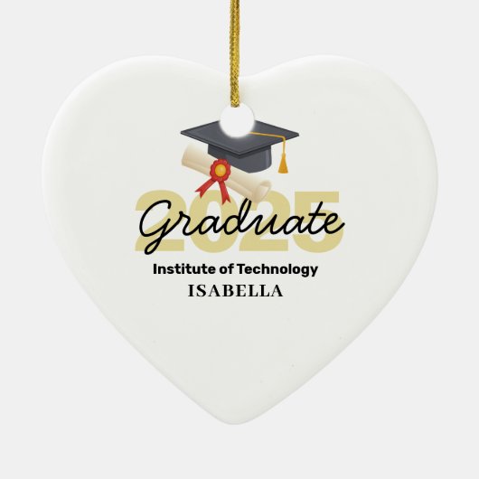 Gepersonaliseerd Afstuderen cadeau - Klasse van 20 Keramisch Ornament (Achterkant)